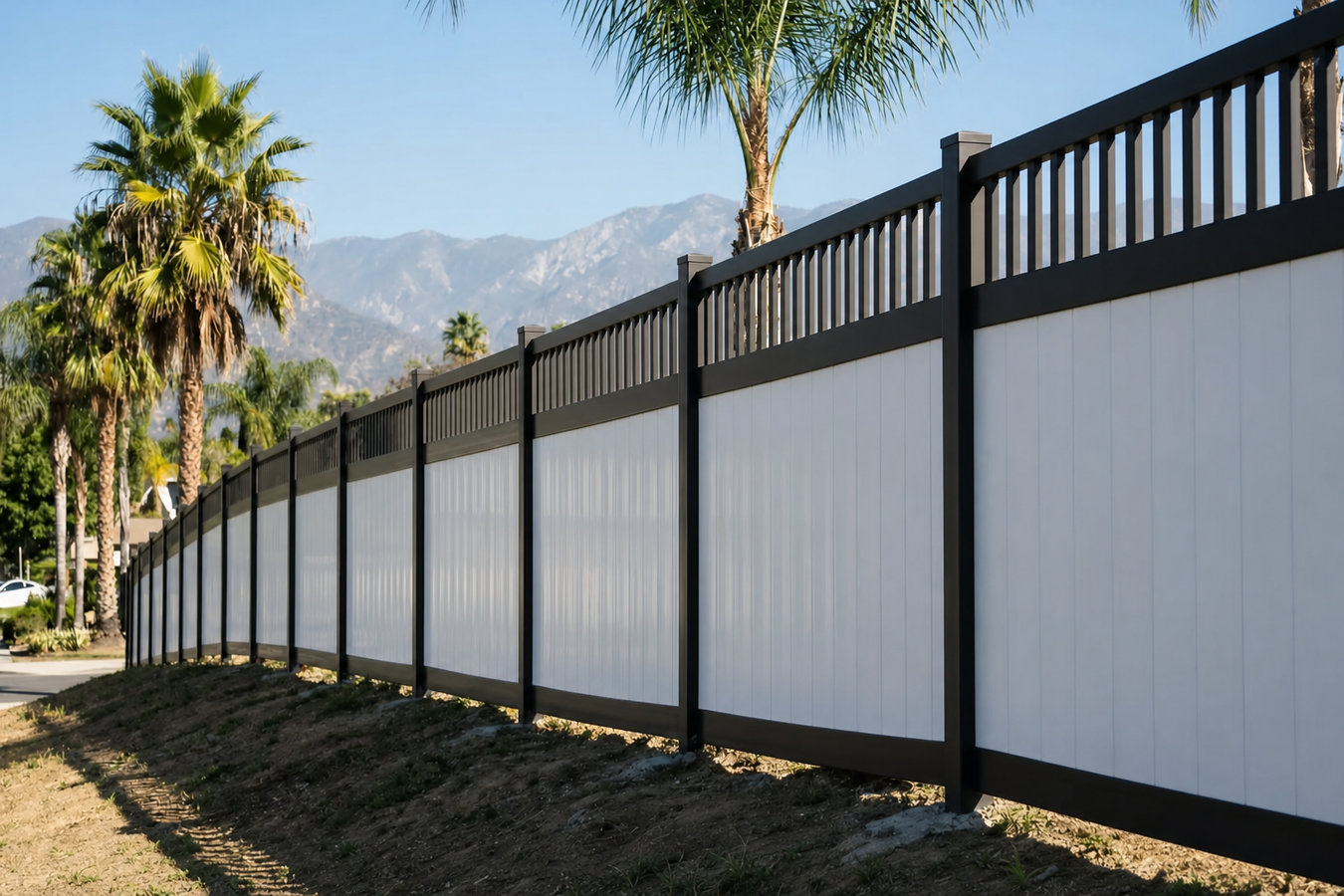 Vinyl fence installation